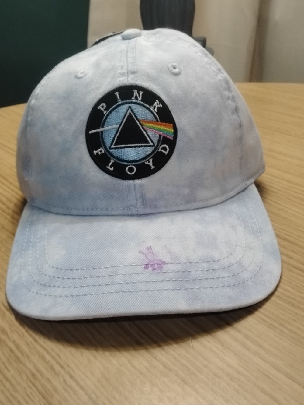 Pink Floyd Light Blue Tie-Dye Kids Baseball Cap with Prism Patch